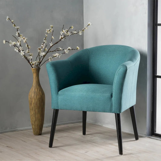 Fabric Arm Chair - Single Seat - Black Legs