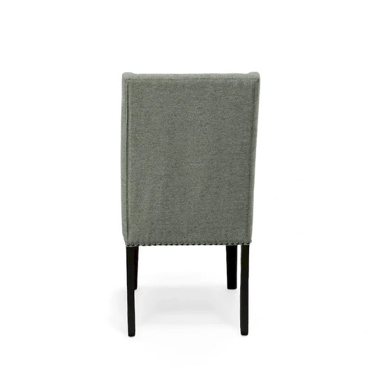 Beige Upholstered Wingback Dining Chairs - Set of 2