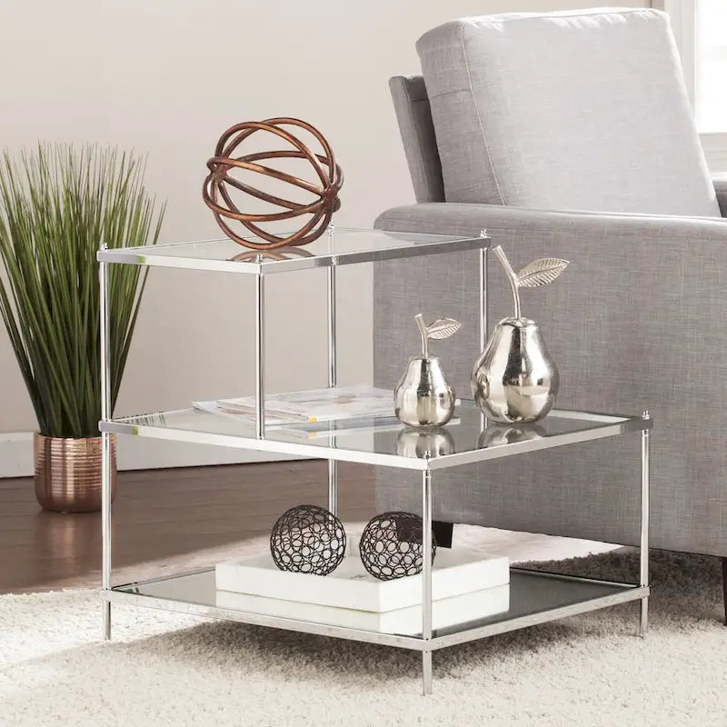 SEI Furniture Grant Glam Mirrored Side Table