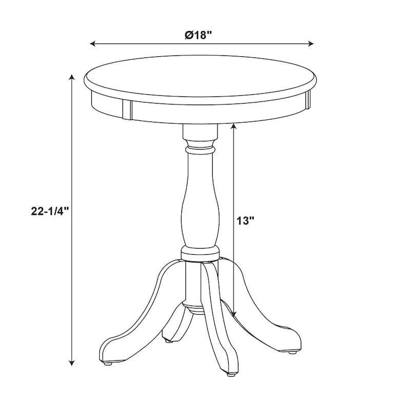 White Round Pedestal End Table