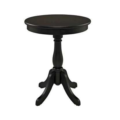 White Round Pedestal End Table