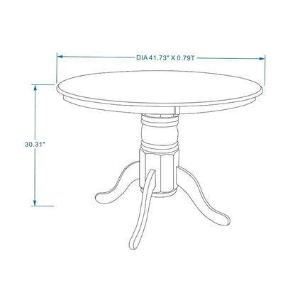 Natural Wood Round Pedestal Dining Table - 42