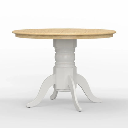 Natural Wood Round Pedestal Dining Table - 42