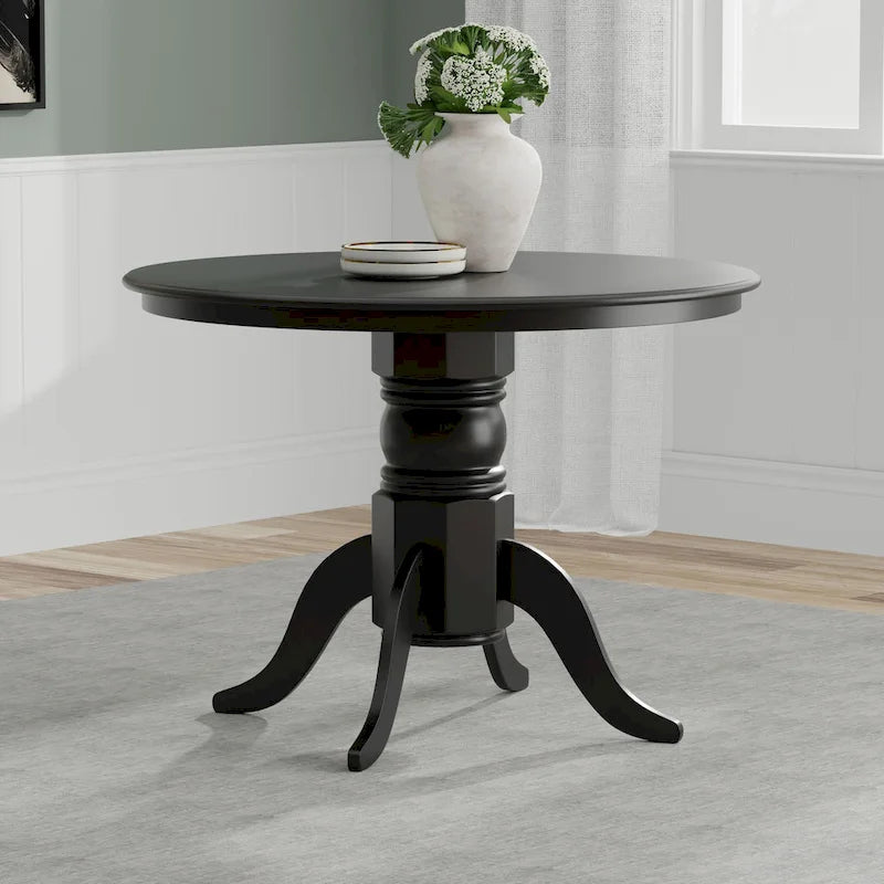 Natural Wood Round Pedestal Dining Table - 42