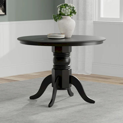 Natural Wood Round Pedestal Dining Table - 42