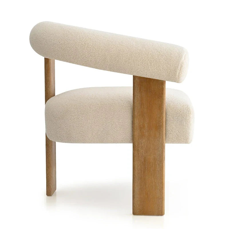 Cream Boucle Accent Chair - Single Seat