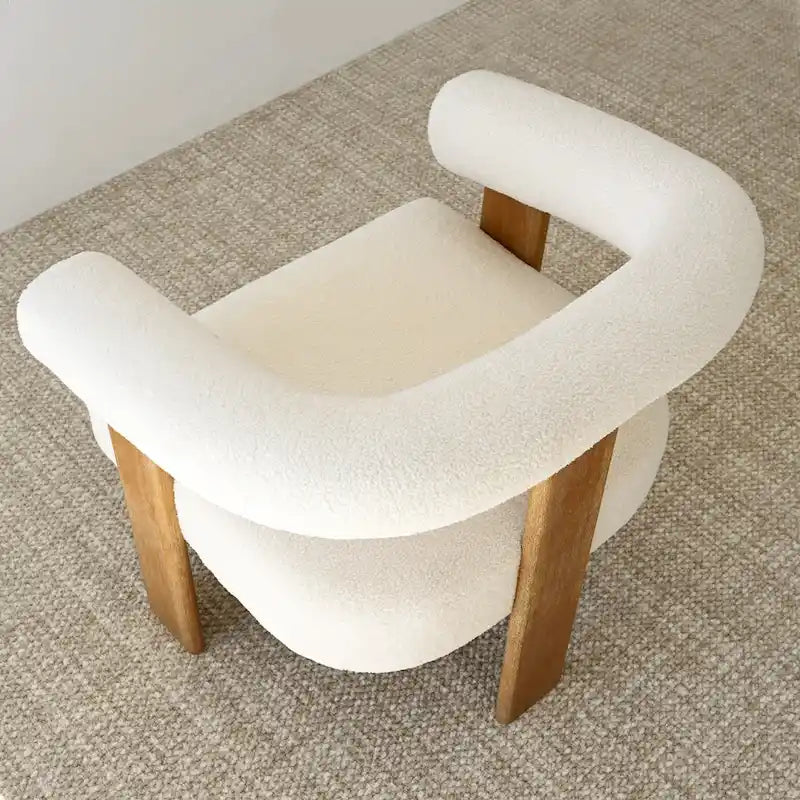 Cream Boucle Accent Chair - Single Seat