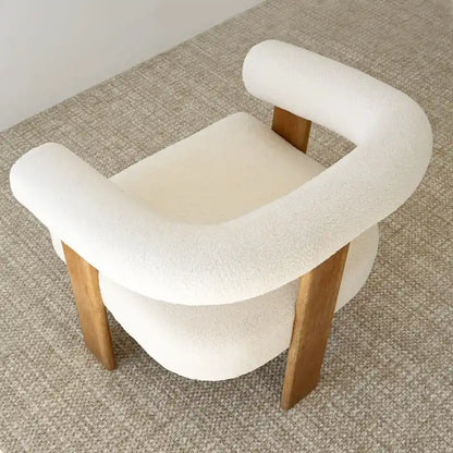 Cream Boucle Accent Chair - Single Seat