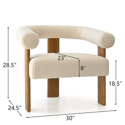 Cream Boucle Accent Chair - Single Seat