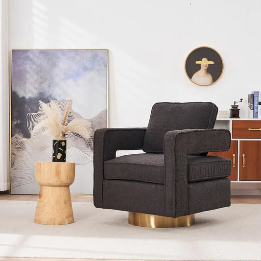Swivel Barrel Chair with Track Arms
