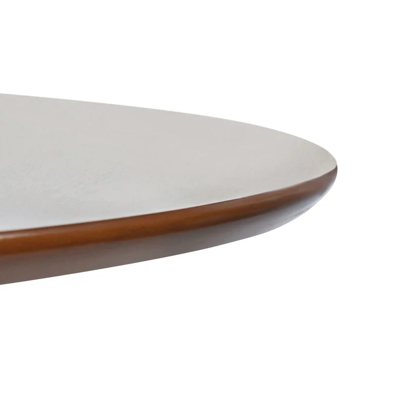 Dark Wood Folding Round Dining Table - Seats 2-4