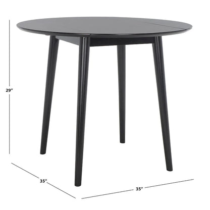 Dark Wood Folding Round Dining Table - Seats 2-4