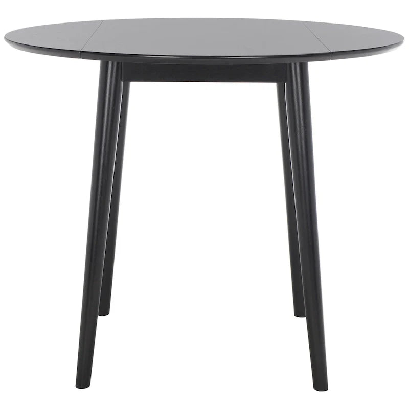 Dark Wood Folding Round Dining Table - Seats 2-4