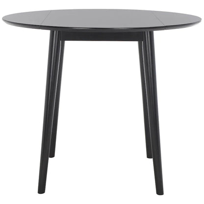 Dark Wood Folding Round Dining Table - Seats 2-4