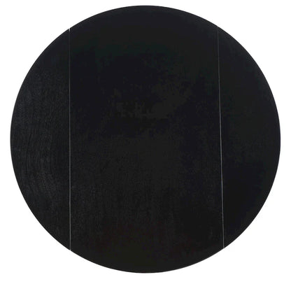 Dark Wood Folding Round Dining Table - Seats 2-4