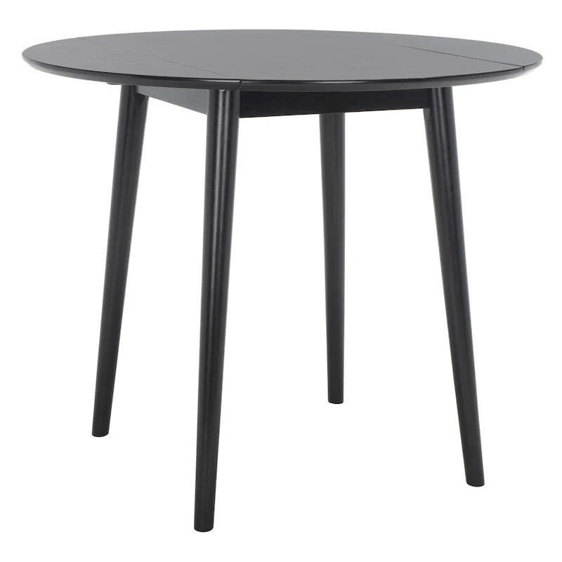 Dark Wood Folding Round Dining Table - Seats 2-4