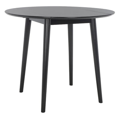 Dark Wood Folding Round Dining Table - Seats 2-4