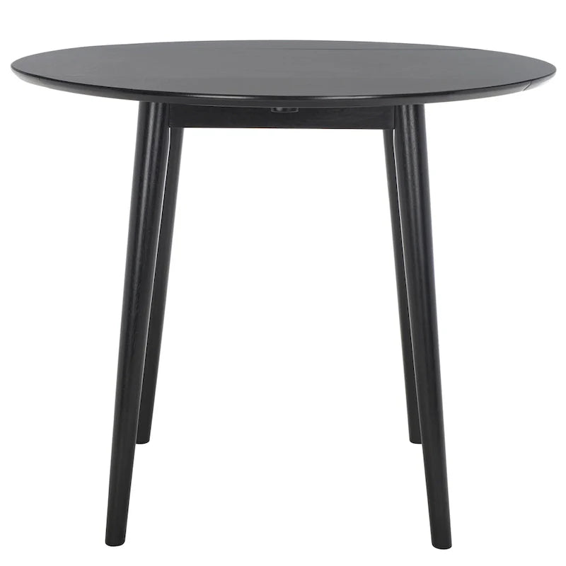 Dark Wood Folding Round Dining Table - Seats 2-4