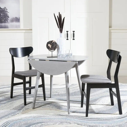 Dark Wood Folding Round Dining Table - Seats 2-4