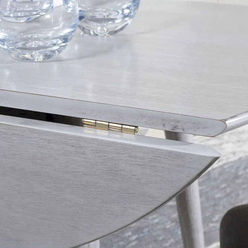 Dark Wood Folding Round Dining Table - Seats 2-4